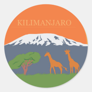 Pegatina Redonda Kilimanjaro