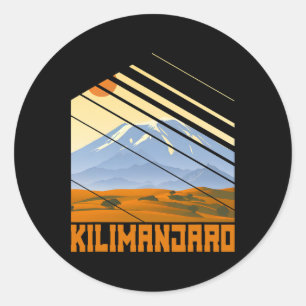 Pegatina Redonda Kilimanjaro Idea Montañas Escalada Senderismo