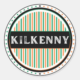 Pegatina Redonda Kilkenny City Pride Emblem – Irish Identity