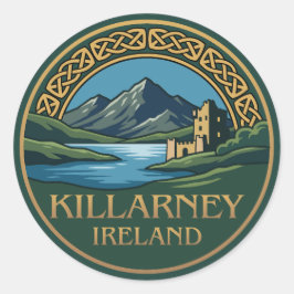 Pegatina Redonda Killarney Irlanda