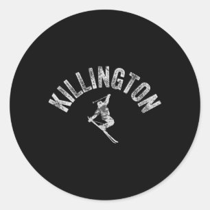 Pegatina Redonda Killington Ski Esquí Vintage Vermont Esquiador Gen