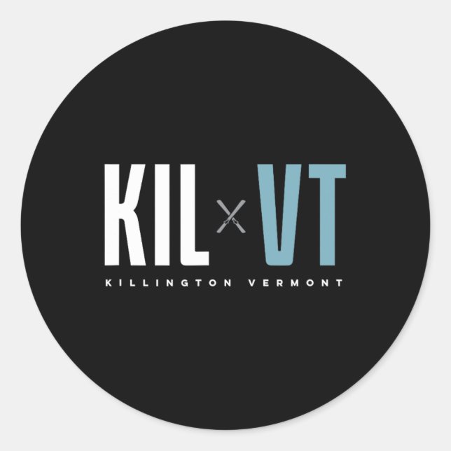 Pegatina Redonda Killington Vermont Graphic Ski (Anverso)