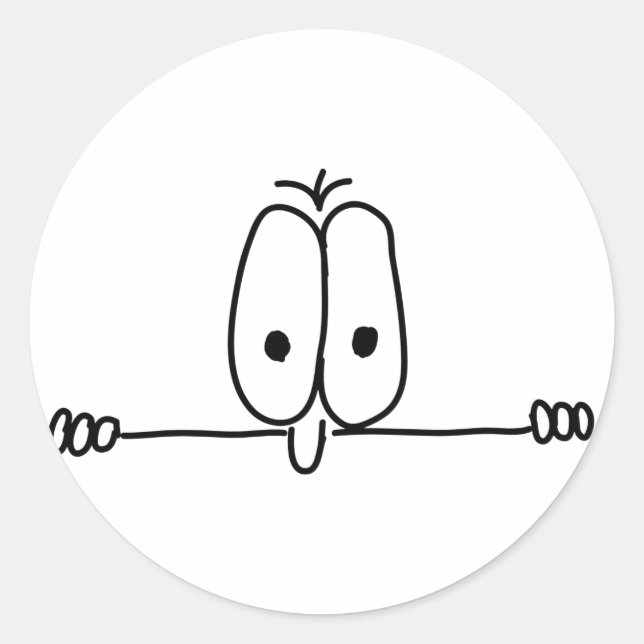 Pegatina Redonda Kilroy estaba aquí (Anverso)