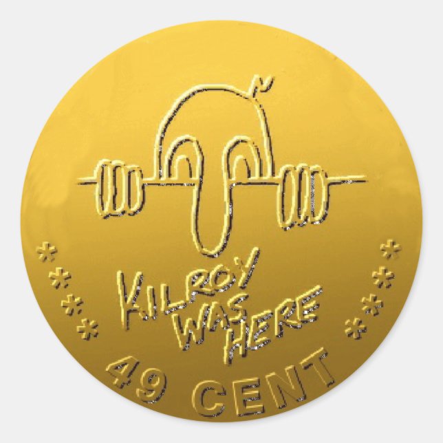 Pegatina Redonda Kilroy estaba aquí (Anverso)