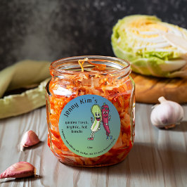 Pegatina Redonda Kimchi, la divertida Personalizado de Napa y Peppe