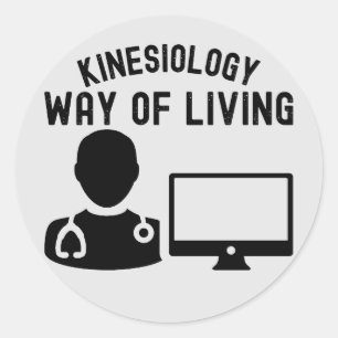 Pegatina Redonda Kinesiología: forma de vivir