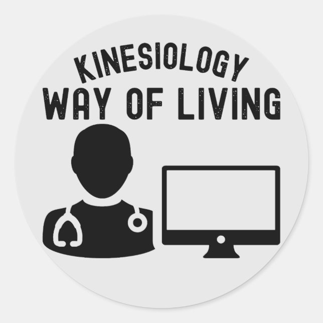 Pegatina Redonda Kinesiología: forma de vivir (Anverso)