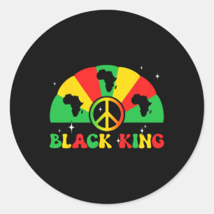Pegatina Redonda King African American Junet1865 Black Histor