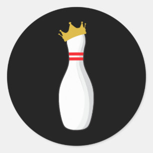 Pegatina Redonda King Bowling Pin Graciosos Paros Gráficos Y Turkey