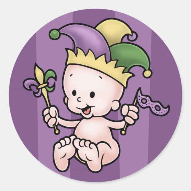 Pegatina Redonda King Cake Baby (Anverso)