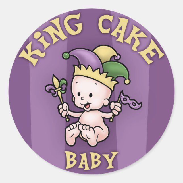 Pegatina Redonda King Cake Baby (Anverso)
