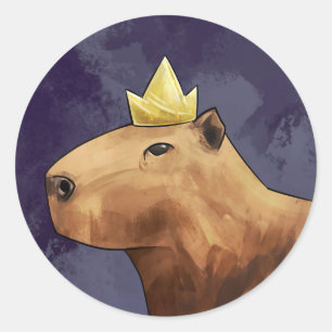 Pegatina Redonda King Capybara