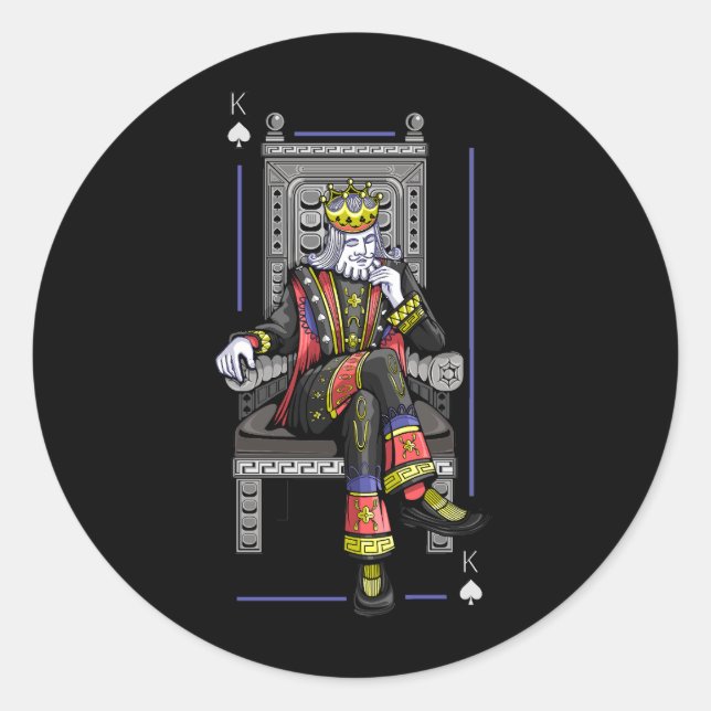 Pegatina Redonda King de la tarjeta (Anverso)