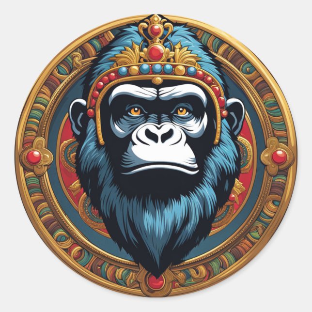 Pegatina Redonda King Gorilla (Anverso)