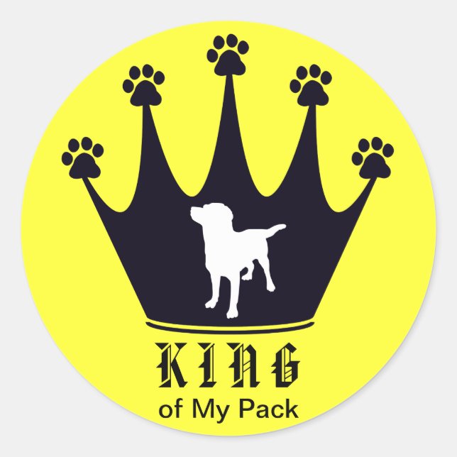 Pegatina Redonda King of the Pack (Anverso)