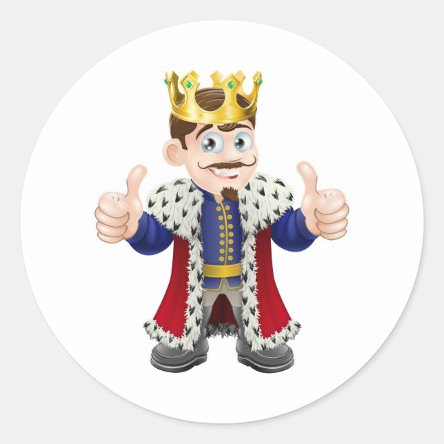 Pegatina Redonda King personalizado (Anverso)