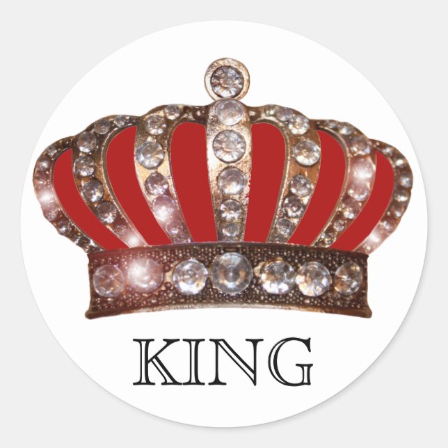 Pegatina Redonda "KING" (puede personalizar) (Anverso)