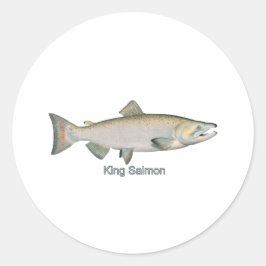 Pegatina Redonda King Salmon (titulado)