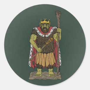 Pegatina Redonda King Troll