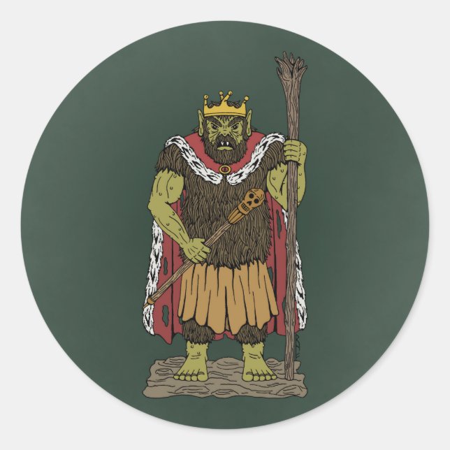 Pegatina Redonda King Troll (Anverso)