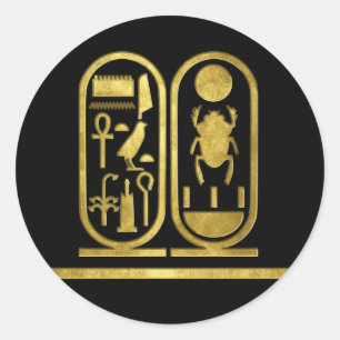 Pegatina Redonda King Tut Cartouche