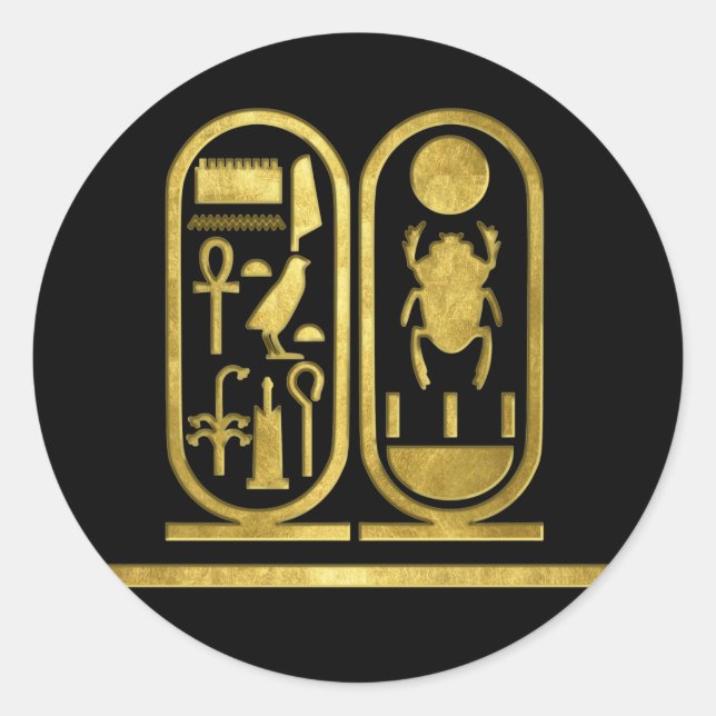 Pegatina Redonda King Tut Cartouche (Anverso)