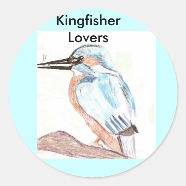 Pegatina Redonda Kingfisher Lover (Anverso)