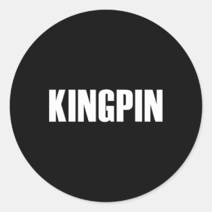 Pegatina Redonda Kingpin Funny Bowling