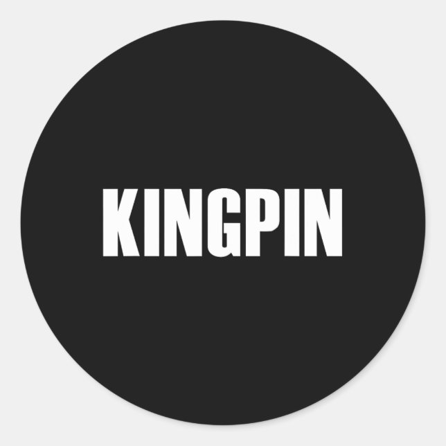 Pegatina Redonda Kingpin Funny Bowling (Anverso)