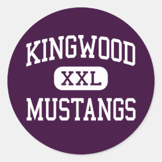 Pegatina Redonda Kingwood - Mustangs - Escuela Secundaria - Kingwoo