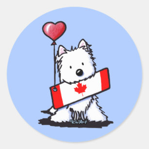 Pegatina Redonda KiniArt Canadian Westie