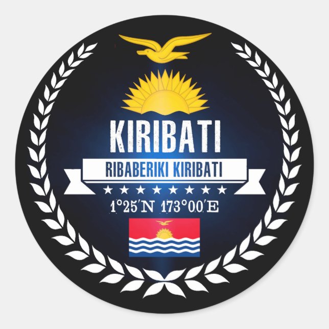 Pegatina Redonda Kiribati (Anverso)