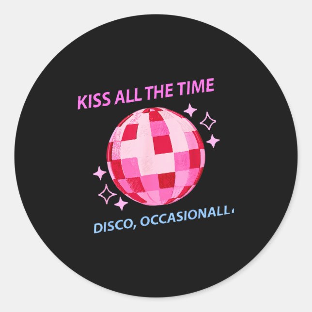 Pegatina Redonda Kiss All Time Disco Occasionally (Anverso)