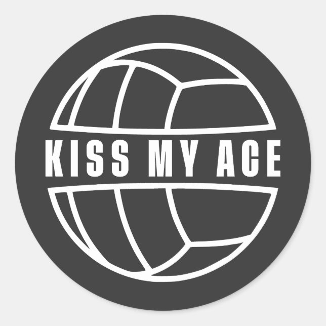 Pegatina Redonda Kiss my Ace (Anverso)