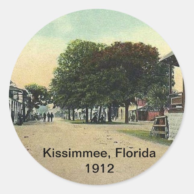 Pegatina Redonda Kissimmee, Florida, 1912 (Anverso)