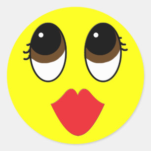 Pegatina Redonda Kissy Face