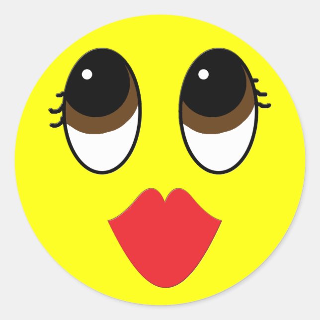 Pegatina Redonda Kissy Face (Anverso)