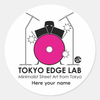 Pegatina Redonda Kit de batería minimalista - Tokyo Edge Lab