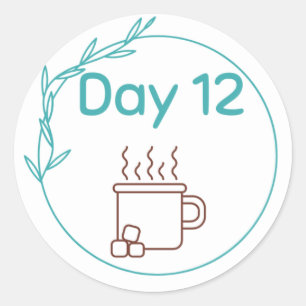 Pegatina Redonda Kit de degustación de chocolate Día 12