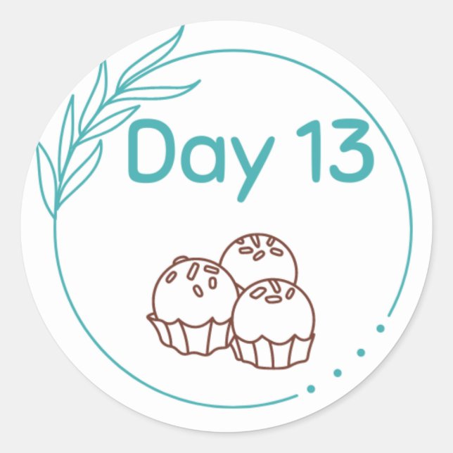 Pegatina Redonda Kit de degustación de chocolate Día 13 (Anverso)