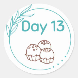 Pegatina Redonda Kit de degustación de chocolate Día 13