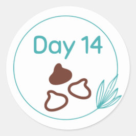 Pegatina Redonda Kit de degustación de chocolate Día 14