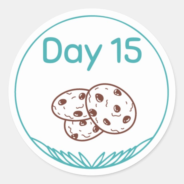 Pegatina Redonda Kit de degustación de chocolate Día 15 (Anverso)