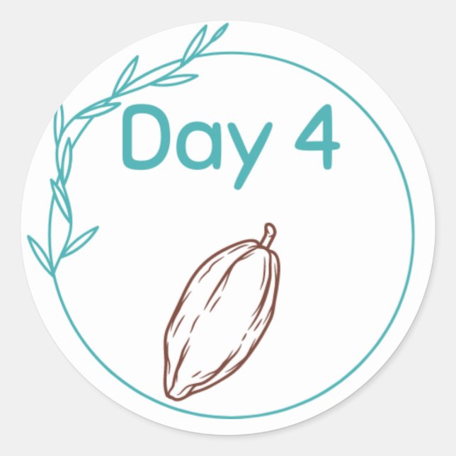 Pegatina Redonda Kit de degustación de chocolate Día 4 (Anverso)