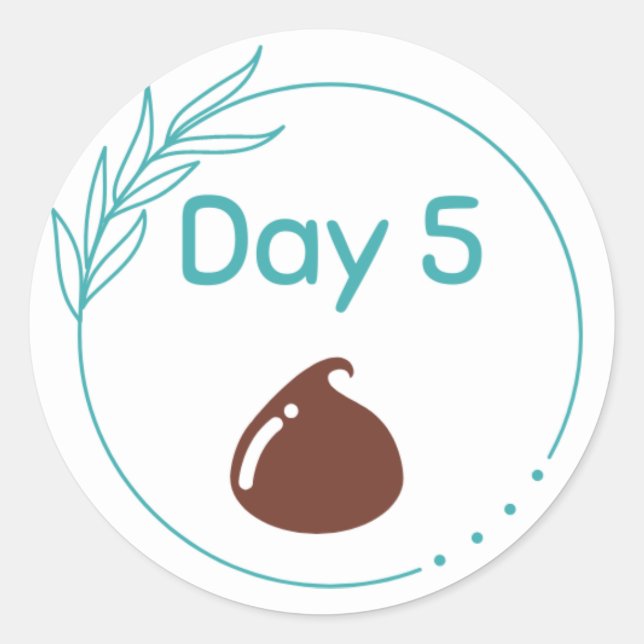 Pegatina Redonda Kit de degustación de chocolate Día 5 (Anverso)