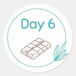 Pegatina Redonda Kit de degustación de chocolate Día 6