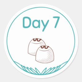 Pegatina Redonda Kit de degustación de chocolate Día 7