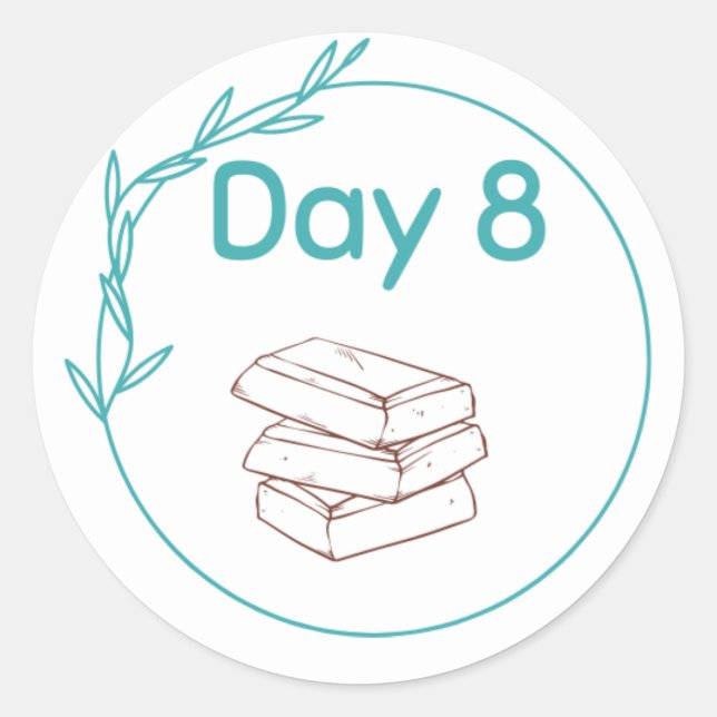 Pegatina Redonda Kit de degustación de chocolate Día 8 (Anverso)