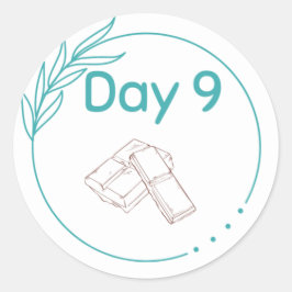 Pegatina Redonda Kit de degustación de chocolate Día 9