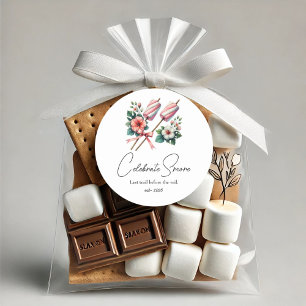 Pegatina Redonda Kit de S'mores para Celebrar la Novia de Campament